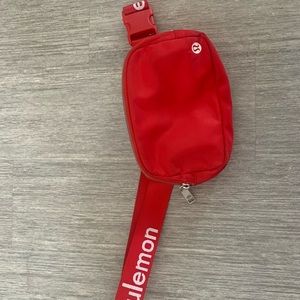 Red lululemon fanny pack